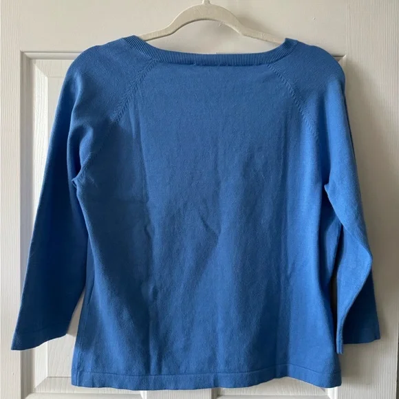 Talbots Sweater, MP, Periwinkle, raglan, three-quarter sleeves, slip over NWOT - Picture 4 of 4